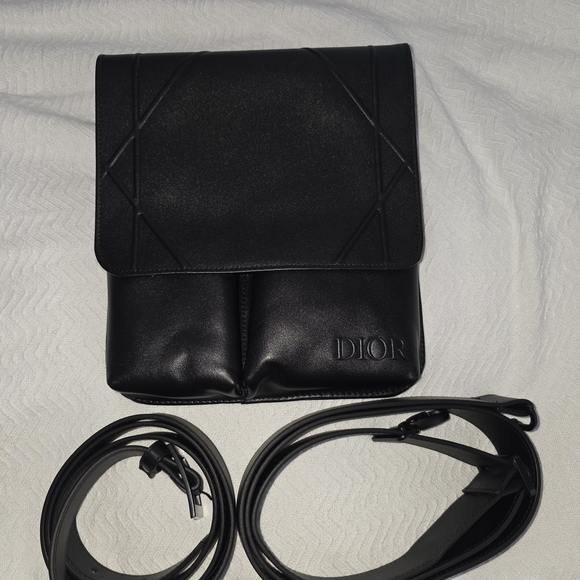 Dior Handbags - Dior Black Leather Satchel with Belt And Strap